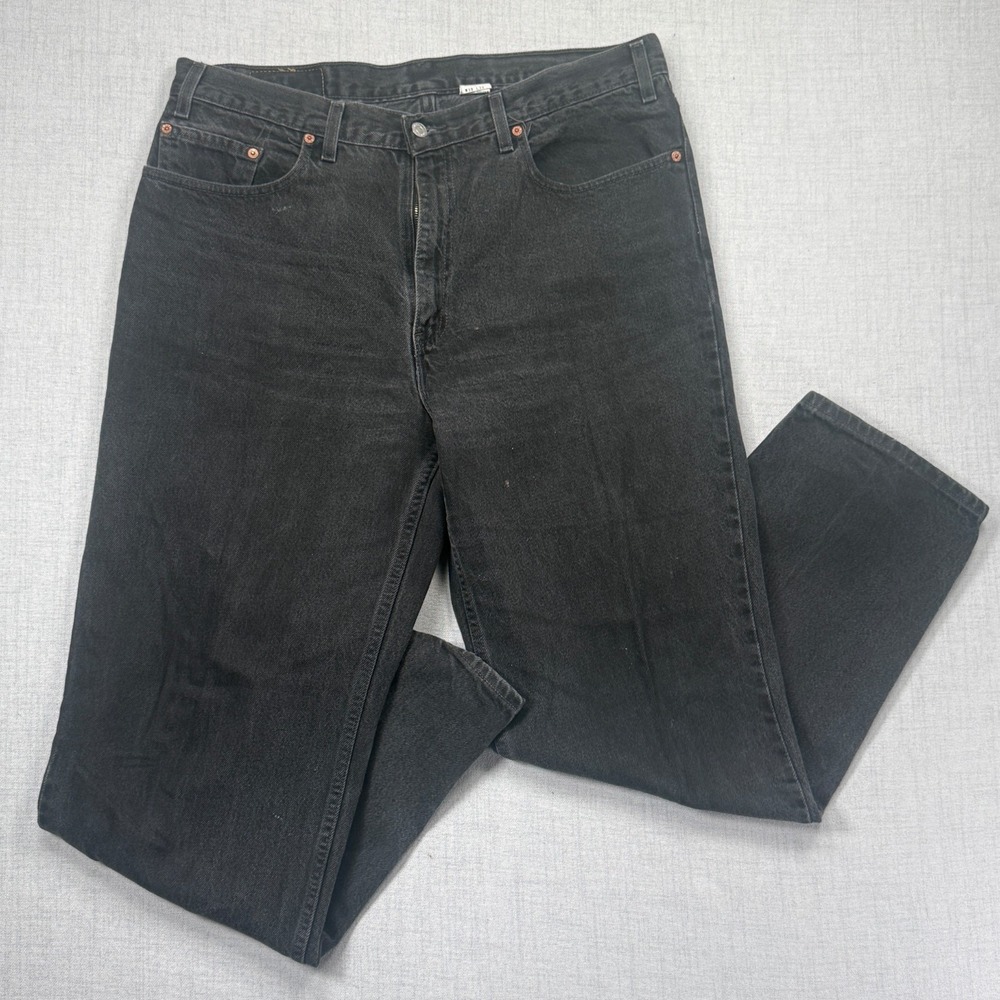 Vintage‎ 90s Levi's 550 Jeans Relaxed Fit Black Denim Button Zip Fly Size 38x32